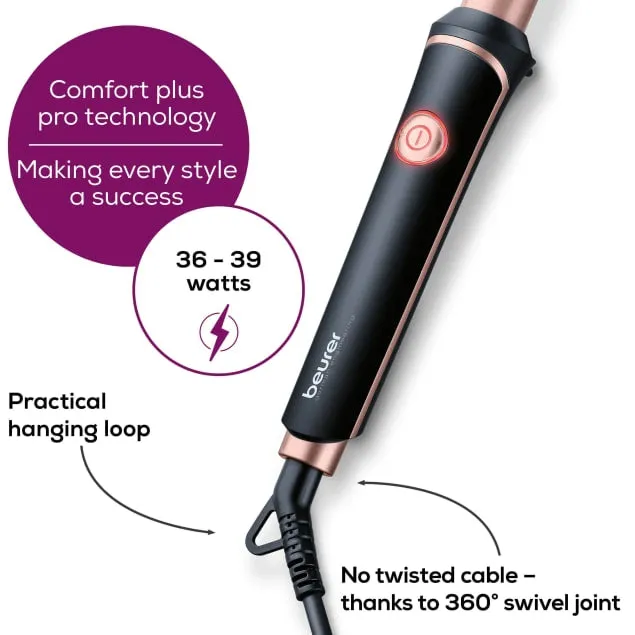 Beurer Curling Tongs Black Professional Curling Wand 13-25 Mm With Conical Heating Elemen