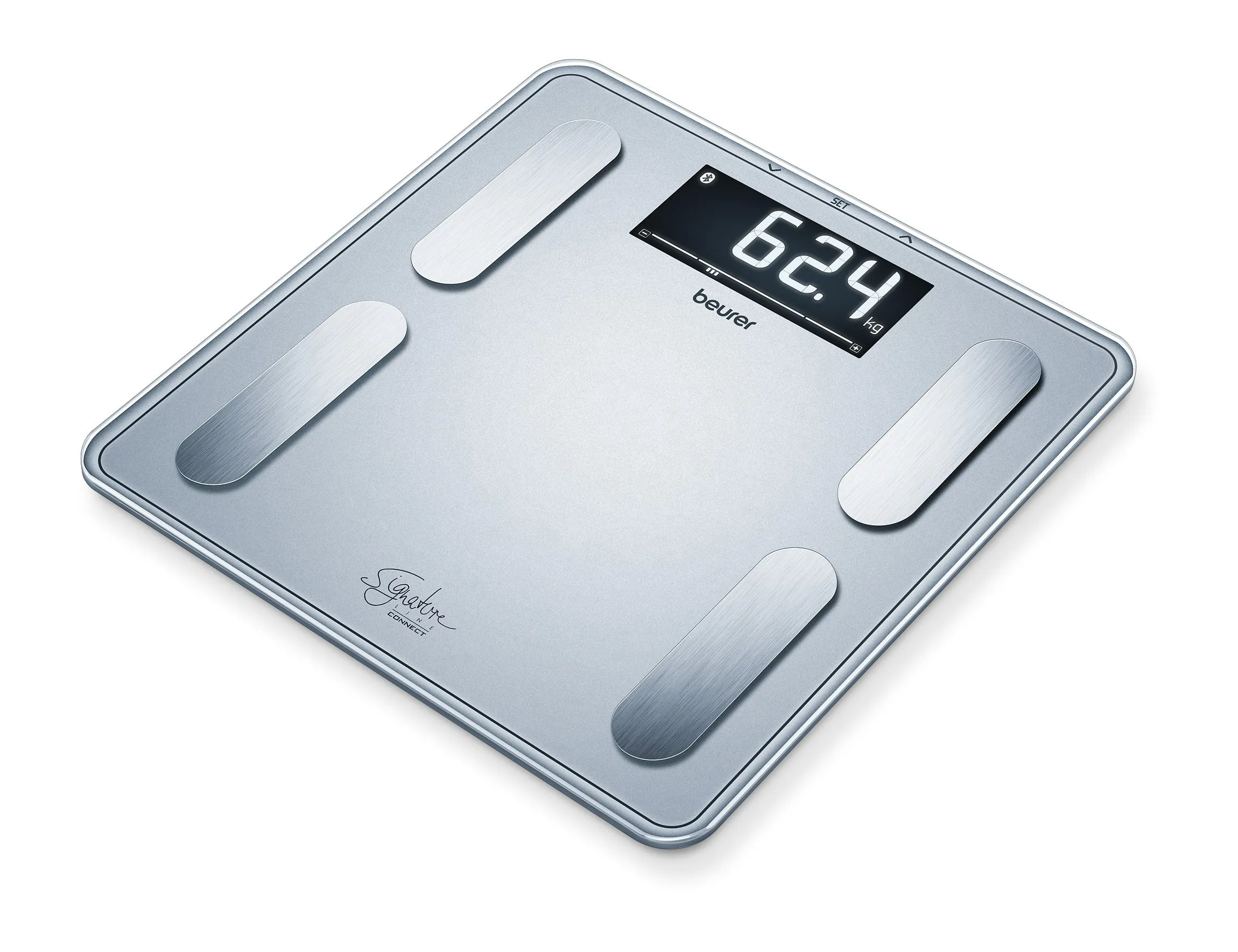 Beurer Diagnostic Bathroom Scale, Weighs Body Fat Water Muscle Percentage, Silver