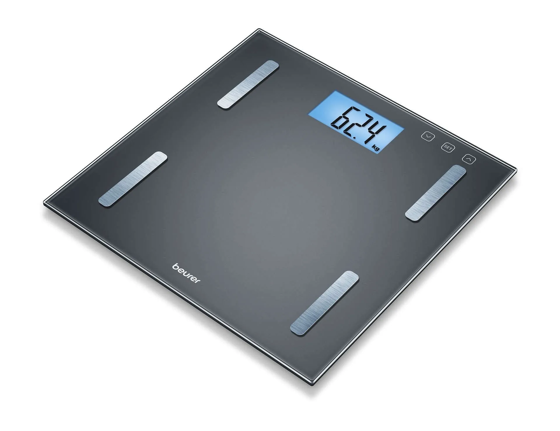 Beurer Diagonstic Bathroom Scale Black Body Weight Fat Water Muscle Percentage Bone Ma
