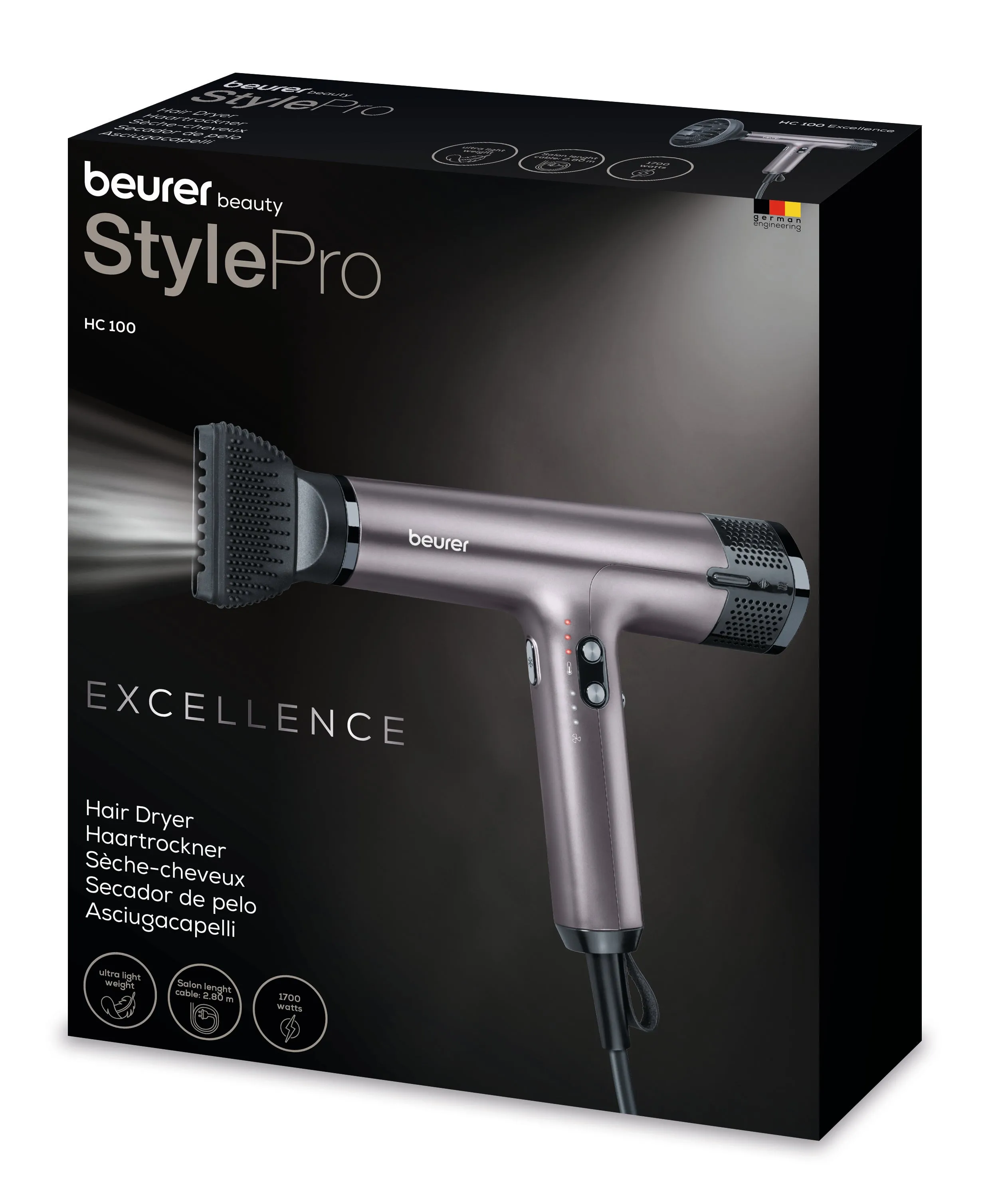 Beurer High Speed Hair Dryer 1700 Watt Pink