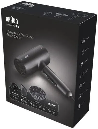BRAUN Hair Dryer Htdc Dryer Super, Ionic Black
