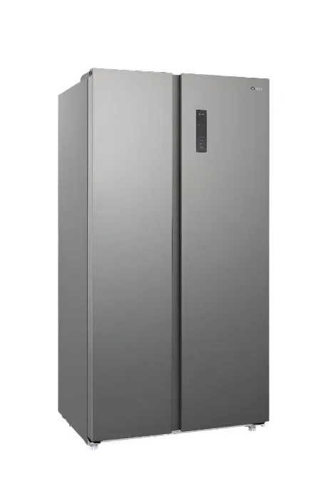 CHiQ Side by Side Refrigerator A , 525Lit, No Forest, Fast Cooling System, Glass Shelf, Inox