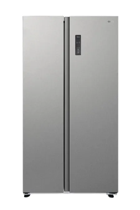 CHiQ Side by Side Refrigerator A , 525Lit, No Forest, Fast Cooling System, Glass Shelf, Inox