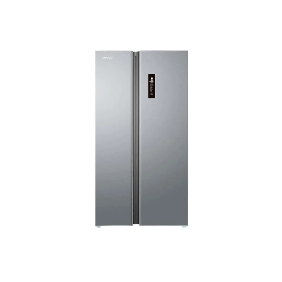 Daewoo Refrigerator Sibe by Side A  , No frost, 488Lit, Silver