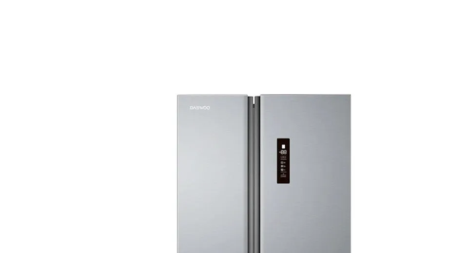Daewoo Refrigerator Sibe by Side A  , No frost, 488Lit, Silver