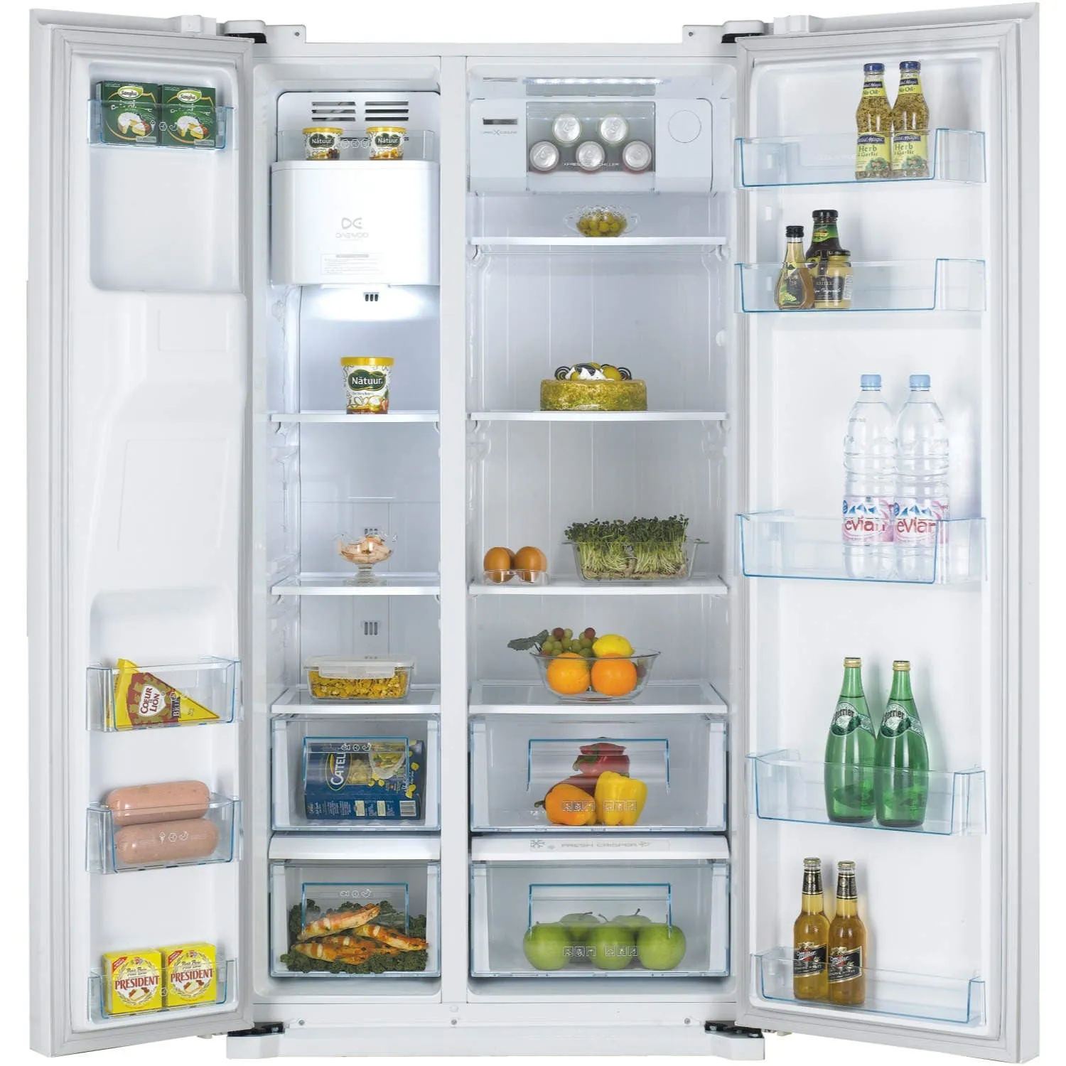 Daewoo Refrigerators Side by side A , 622 Lit, Silver