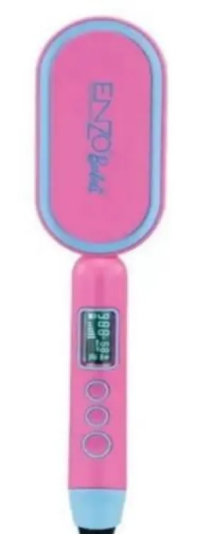 Enzo Hair Straightener Brush, Pink