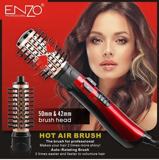 Enzo Hair Styler Hot Air Brush, Red