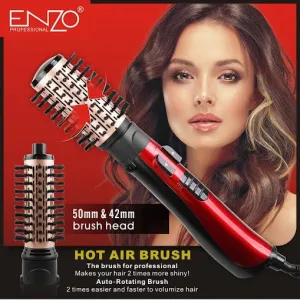 Enzo Hair Styler Hot Air Brush, Red
