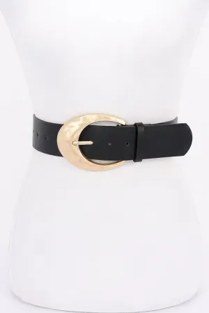 FASHNZFAB Metal Buckle Pu Belt