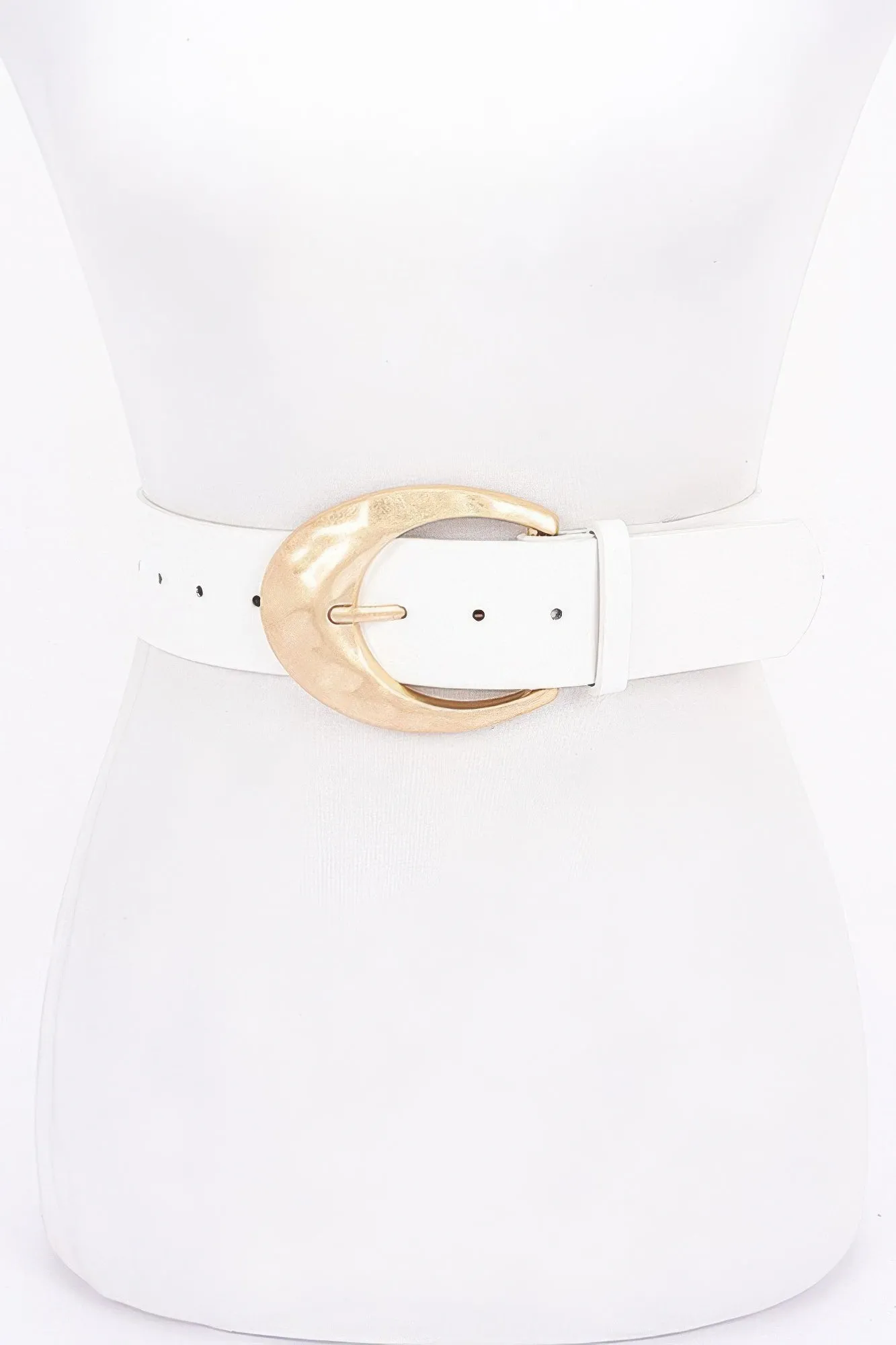 FASHNZFAB Metal Buckle Pu Belt