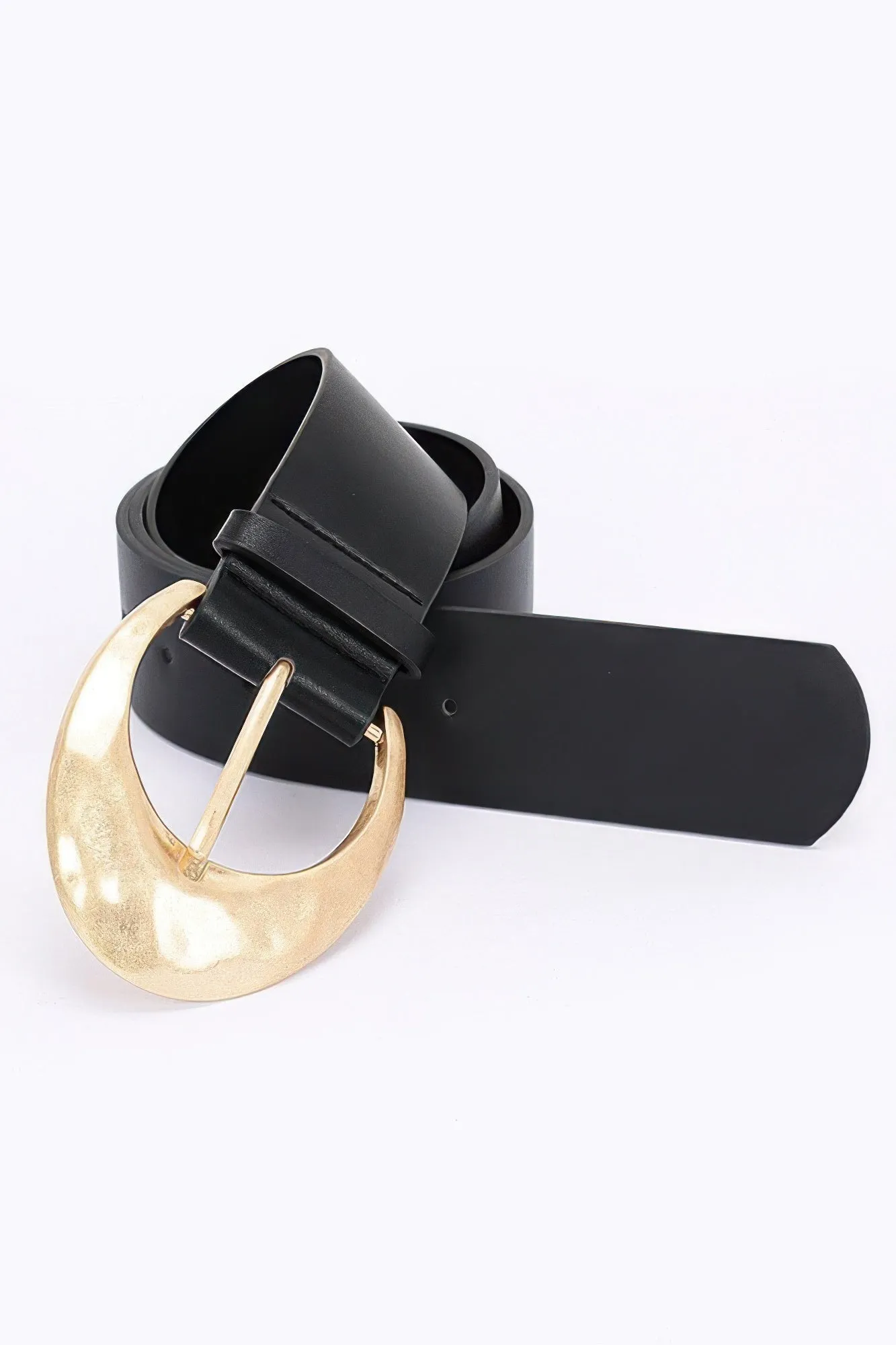 FASHNZFAB Metal Buckle Pu Belt