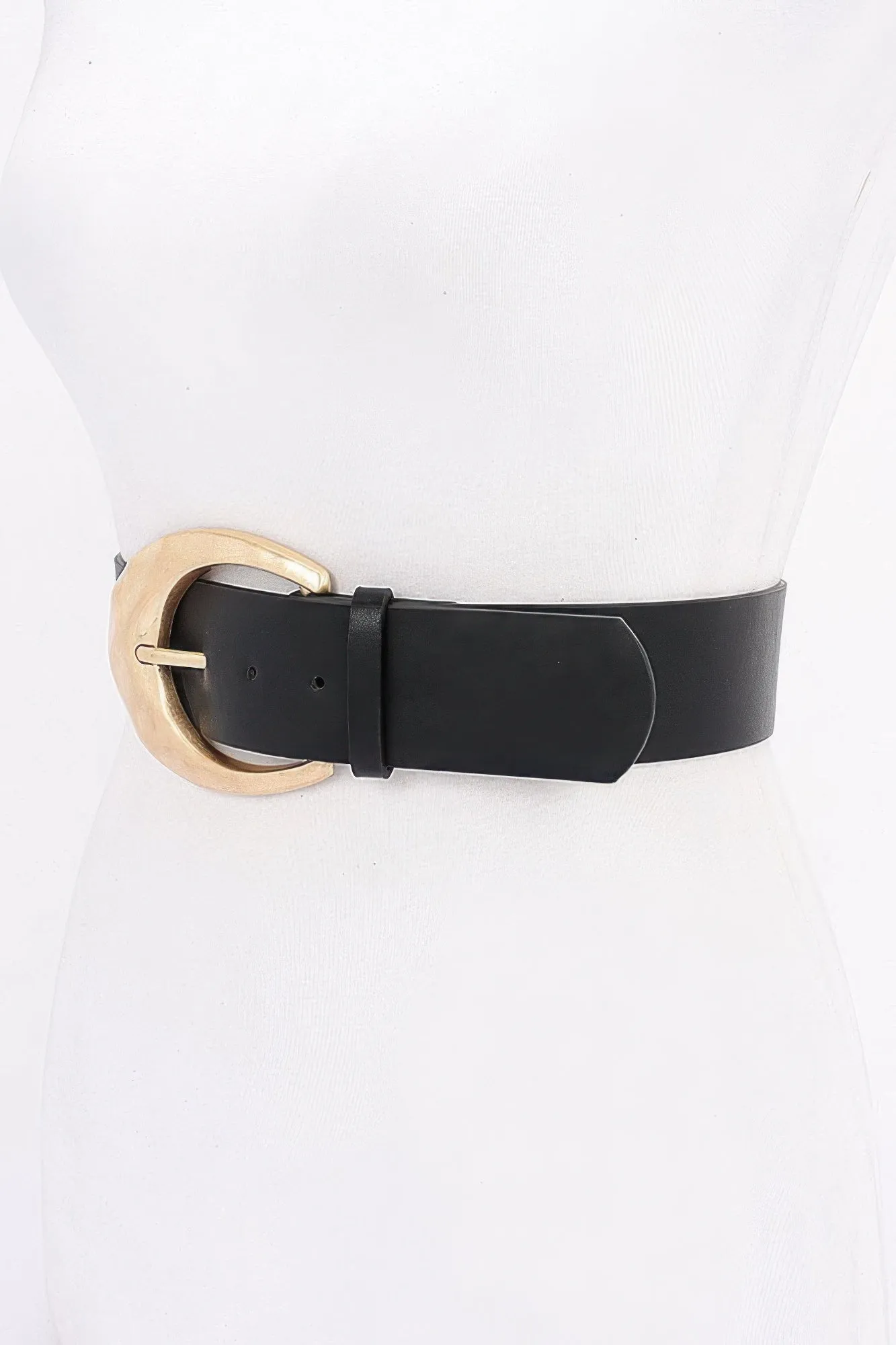 FASHNZFAB Metal Buckle Pu Belt
