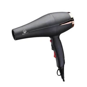 Home Electric Hair Dryer 2200 W Black Ac Motor Two Speed Four Temperature Collin
