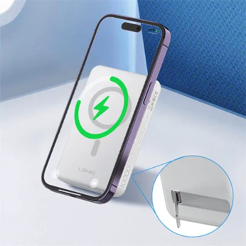 Ldnio Magnetic Wireless charging Power bank, 10000Mah, White