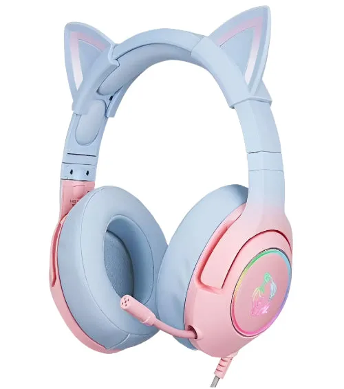 ONIKUMA RGB Gaming Headset 3.5 Mm & USB, Mic and Noise Cancellation, Blue