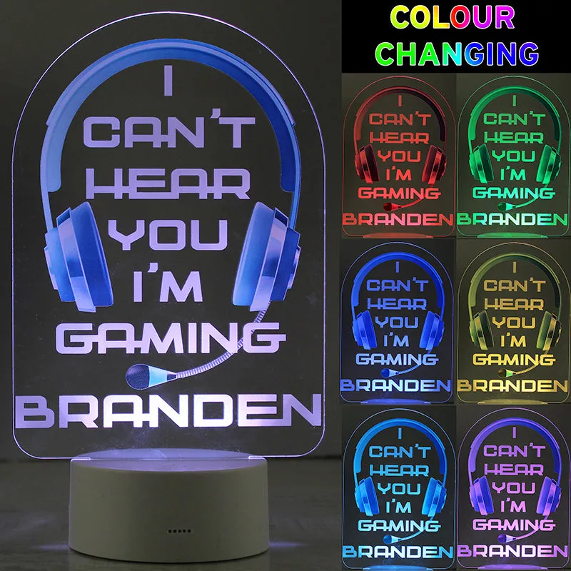 Personalised Blue Gaming LED Colour Changing Night Light (MRK-iD)