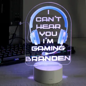 Personalised Blue Gaming LED Colour Changing Night Light (MRK-iD)