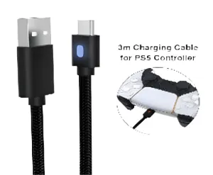 Pmw 3M For Sony Ps5 Handle Charging Cable Playstation Controller Data Cable Peripheral Accessor