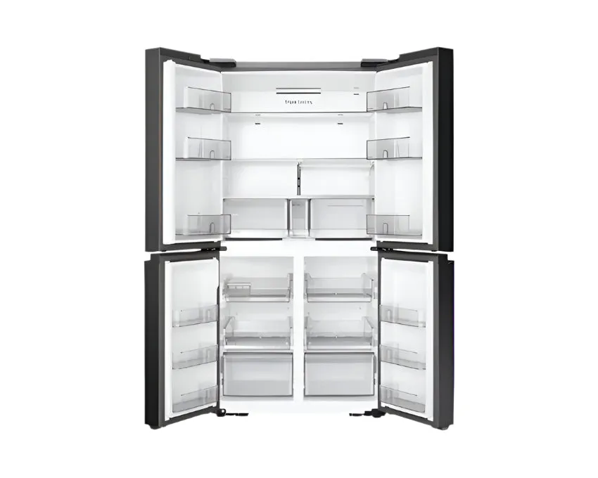 Samsung BESPOKE T Style Side by Side Refrigerator, 602Lit, Black Glass French Door