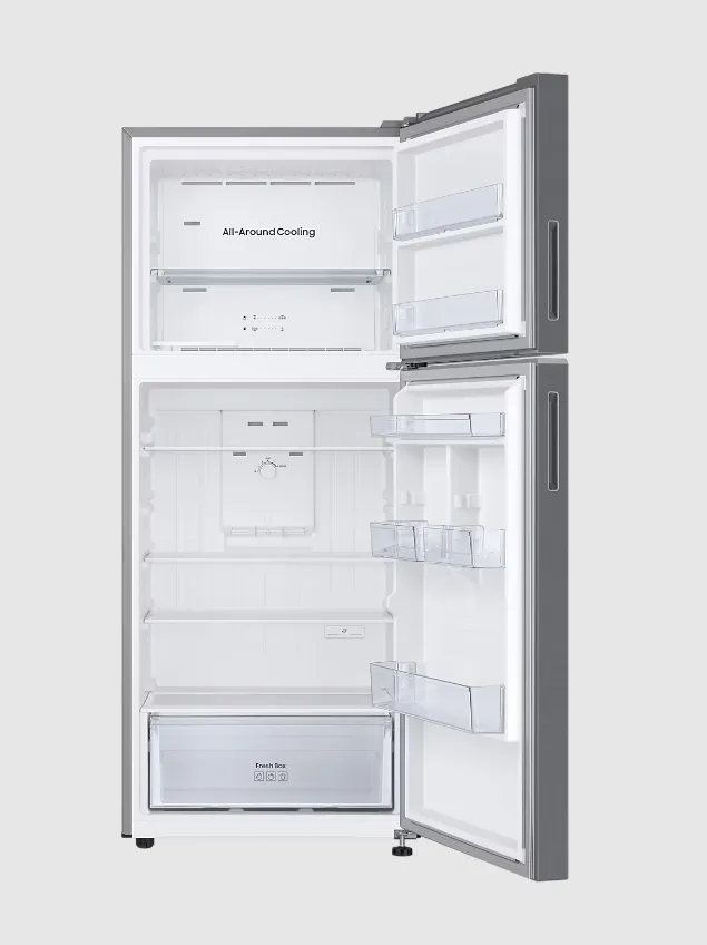 Samsung Top Mount Freezer Refrigerator, 391L Net Capacity, Silver, Space Max