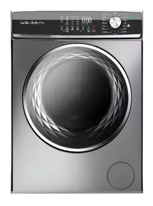 SCHUBERT Front Load Washing Machine, 8KG, 1400rpm, Black Door, Silver