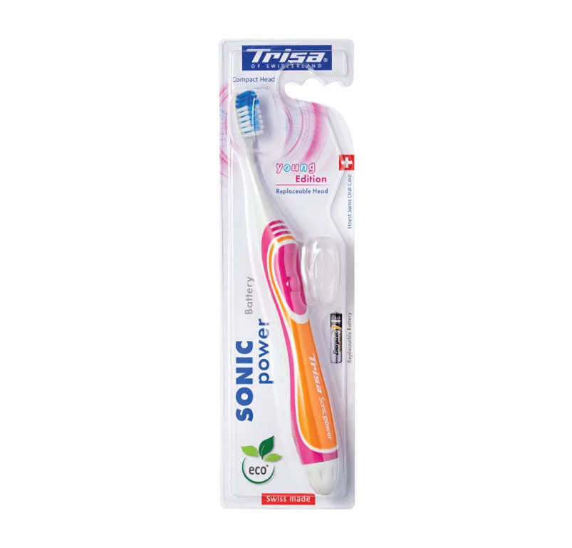 Trisa Toothbrush Sonic Power Battery, Young Edition, Multi Color