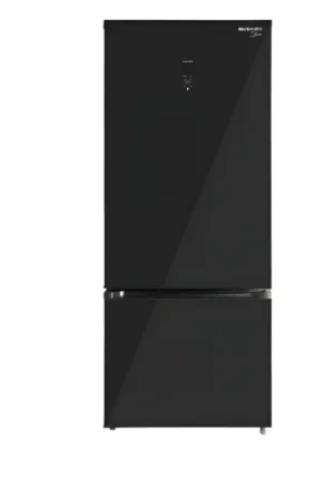 UNIONAIRE Bottom Freezer Refrigerator, 546Lit, Black Glass