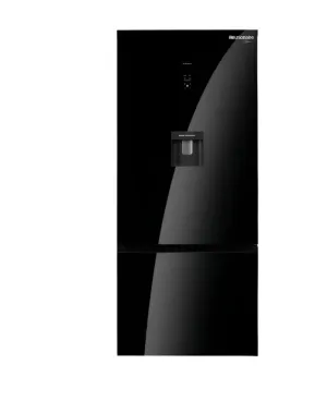 UNIONAIRE Top Mount Refrigerator, 545Lit, Black Glass
